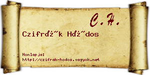 Czifrák Hódos névjegykártya